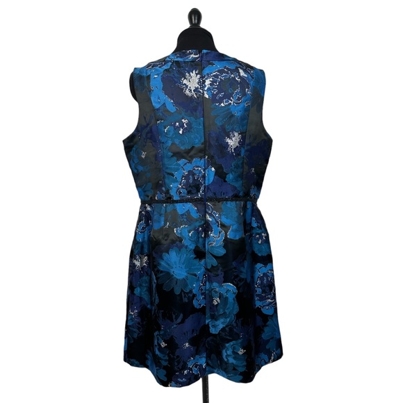NWT ASL Tahari Blue & Silver Floral Dress - Picture 9 of 14